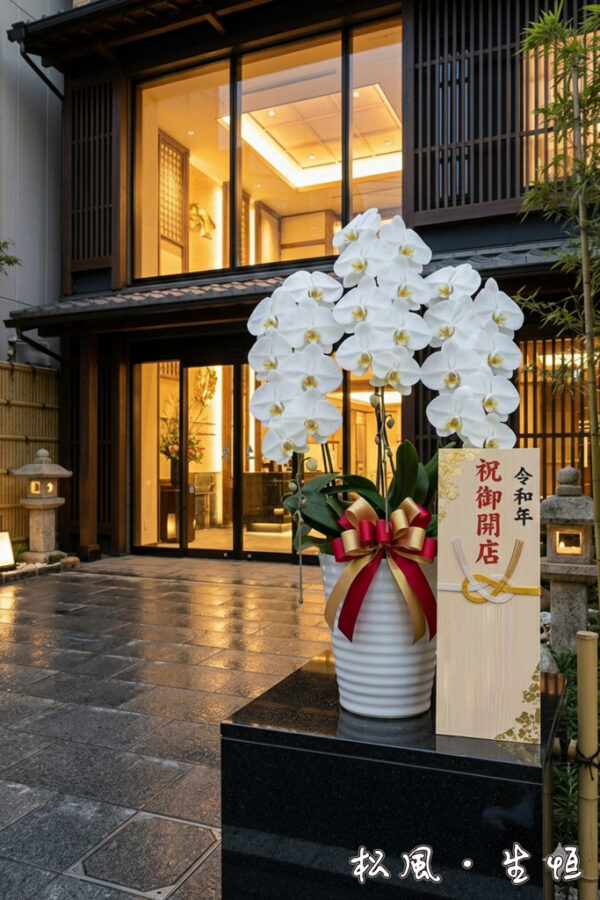 【頂級胡蝶蘭】V3 白大輪｜商務贈禮首選・開店祝い・就任祝い・純白優雅之作